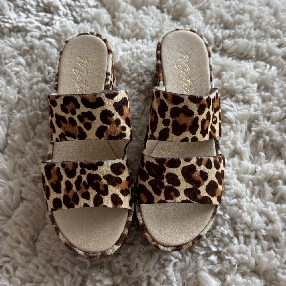 Leopard Print Slide Sandals